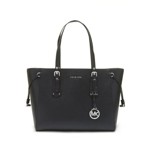 Michael Kors Voyager Medium Leather Tote – Black - Picture 1 of 6